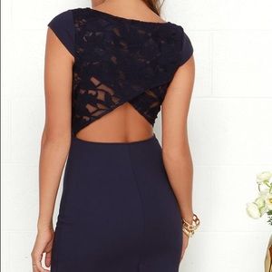 Black Swan Navy Knee-length Sheath Dress